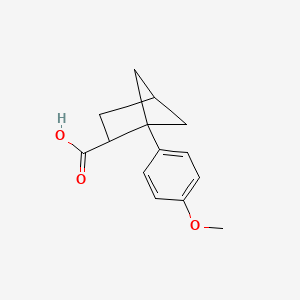 molecular formula C14H16O3 B13530332 1-(4-Methoxyphenyl)bicyclo[2.1.1]hexane-2-carboxylic acid 