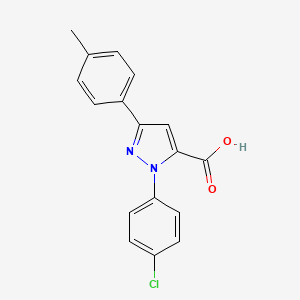 molecular formula C17H13ClN2O2 B1353035 1-(4-氯苯基)-3-(4-甲基苯基)-1H-吡唑-5-羧酸 CAS No. 618102-10-6