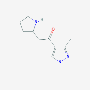 molecular formula C11H17N3O B13530399 1-(1,3-Dimethyl-1H-pyrazol-4-yl)-2-(pyrrolidin-2-yl)ethan-1-one 