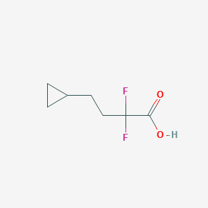 molecular formula C7H10F2O2 B13530434 4-Cyclopropyl-2,2-difluorobutanoic acid 