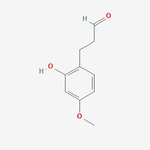 molecular formula C10H12O3 B13530448 2-Hydroxy-4-methoxybenzenepropanal CAS No. 333754-85-1