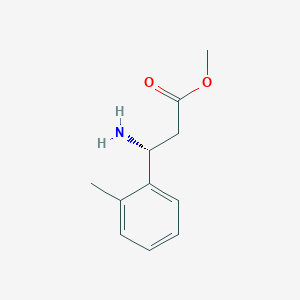 molecular formula C11H15NO2 B13530465 methyl (3R)-3-amino-3-(2-methylphenyl)propanoate 