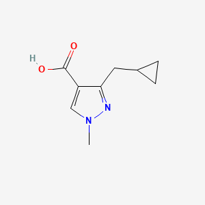 molecular formula C9H12N2O2 B13530525 3-(cyclopropylmethyl)-1-methyl-1H-pyrazole-4-carboxylic acid 