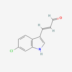 molecular formula C11H8ClNO B13530539 3-(6-Chloro-1H-indol-3-yl)prop-2-enal 