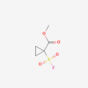 molecular formula C5H7FO4S B13530557 Methyl1-(fluorosulfonyl)cyclopropane-1-carboxylate 