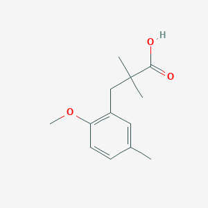 molecular formula C13H18O3 B13530581 3-(2-Methoxy-5-methylphenyl)-2,2-dimethylpropanoic acid 