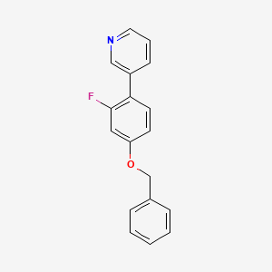 molecular formula C18H14FNO B13530626 3-(4-(BenZyloxy)-2-fluorophenyl)pyridine 