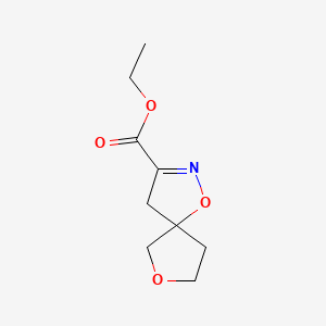 molecular formula C9H13NO4 B13530675 Ethyl1,7-dioxa-2-azaspiro[4.4]non-2-ene-3-carboxylate 