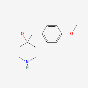 molecular formula C14H21NO2 B13530689 4-Methoxy-4-(4-methoxybenzyl)piperidine 