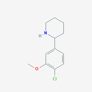 molecular formula C12H16ClNO B13530709 2-(4-Chloro-3-methoxyphenyl)piperidine 