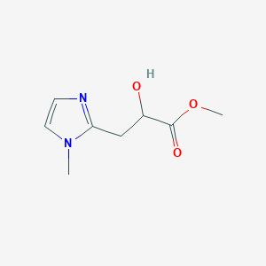 molecular formula C8H12N2O3 B13530800 Methyl 2-hydroxy-3-(1-methyl-1h-imidazol-2-yl)propanoate 