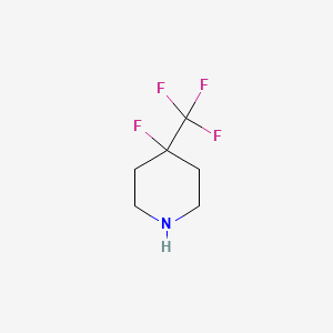 molecular formula C6H9F4N B13530814 4-Fluoro-4-(trifluoromethyl)piperidine CAS No. 1556809-89-2