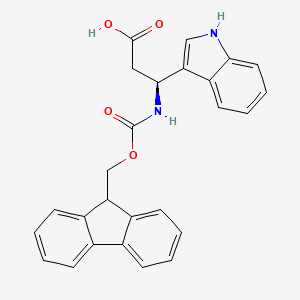 molecular formula C26H22N2O4 B13530846 (S)-3-((((9H-Fluoren-9-yl)methoxy)carbonyl)amino)-3-(1H-indol-3-yl)propanoic acid 