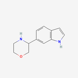 molecular formula C12H14N2O B13530910 3-(1H-Indol-6-yl)morpholine 