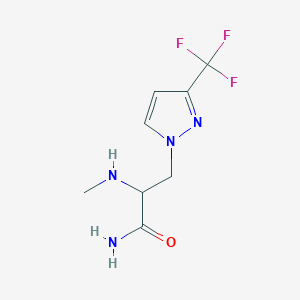 molecular formula C8H11F3N4O B13530924 2-(Methylamino)-3-(3-(trifluoromethyl)-1h-pyrazol-1-yl)propanamide 