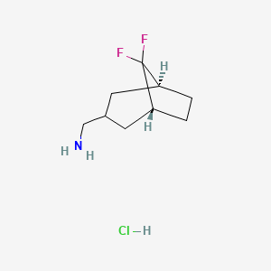 molecular formula C9H16ClF2N B13531038 1-[(1R,3S,5S)-8,8-difluorobicyclo[3.2.1]octan-3-yl]methanaminehydrochloride 