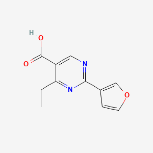 molecular formula C11H10N2O3 B13531040 4-Ethyl-2-(furan-3-yl)pyrimidine-5-carboxylic acid 