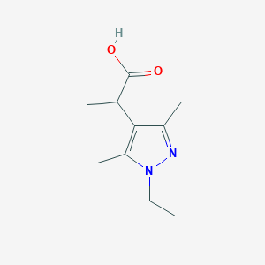 molecular formula C10H16N2O2 B13531043 2-(1-ethyl-3,5-dimethyl-1H-pyrazol-4-yl)propanoic acid 