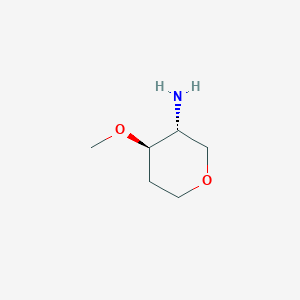 molecular formula C6H13NO2 B13531087 rac-(3R,4R)-4-methoxyoxan-3-amine 