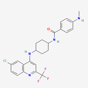 molecular formula C24H24ClF3N4O B13531101 N-(4-{[6-chloro-2-(trifluoromethyl)quinolin-4-yl]amino}cyclohexyl)-4-(methylamino)benzamide 