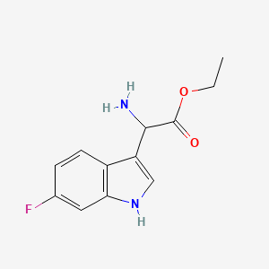 molecular formula C12H13FN2O2 B13531130 Amino-(6-fluoro-1H-indol-3-yl)-acetic acid ethyl ester 