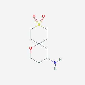 molecular formula C9H17NO3S B13531159 4-Amino-1-oxa-9-thiaspiro[5.5]undecane 9,9-dioxide 