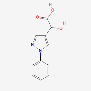 molecular formula C11H10N2O3 B13531186 2-Hydroxy-2-(1-phenyl-1h-pyrazol-4-yl)acetic acid 