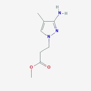 molecular formula C8H13N3O2 B13531188 Methyl 3-(3-amino-4-methyl-1h-pyrazol-1-yl)propanoate 