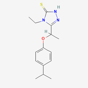 4-ethyl-5-[1-(4-isopropylphenoxy)ethyl]-4H-1,2,4-triazole-3-thiol