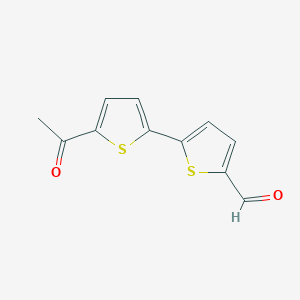 molecular formula C11H8O2S2 B13531191 5-(5-Acetylthiophen-2-yl)thiophene-2-carbaldehyde 