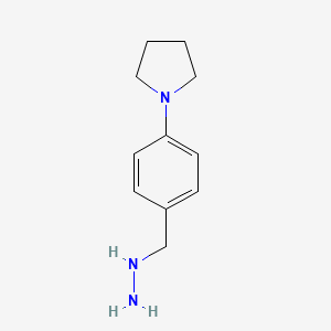 molecular formula C11H17N3 B13531233 1-(4-(Hydrazinylmethyl)phenyl)pyrrolidine 