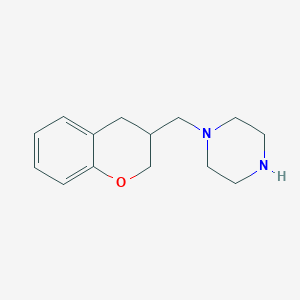 molecular formula C14H20N2O B13531243 1-(Chroman-3-ylmethyl)piperazine 