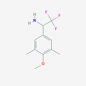 molecular formula C11H14F3NO B13531269 2,2,2-Trifluoro-1-(4-methoxy-3,5-dimethyl-phenyl)-ethylamine 