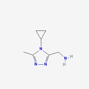 molecular formula C7H12N4 B13531344 (4-cyclopropyl-5-methyl-4H-1,2,4-triazol-3-yl)methanamine 