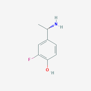 molecular formula C8H10FNO B13531426 (s)-4-(1-Aminoethyl)-2-fluorophenol 