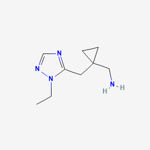 molecular formula C9H16N4 B13531437 (1-((1-Ethyl-1h-1,2,4-triazol-5-yl)methyl)cyclopropyl)methanamine 