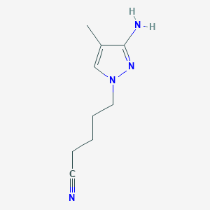 molecular formula C9H14N4 B13531449 5-(3-Amino-4-methyl-1h-pyrazol-1-yl)pentanenitrile 