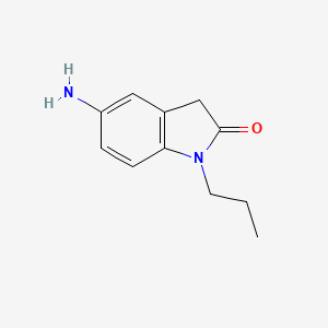 molecular formula C11H14N2O B13531463 5-Amino-1-propylindolin-2-one 