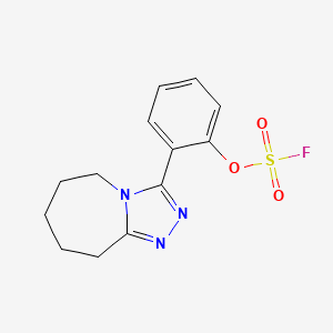 molecular formula C13H14FN3O3S B13531517 2-{5H,6H,7H,8H,9H-[1,2,4]triazolo[4,3-a]azepin-3-yl}phenylsulfurofluoridate 