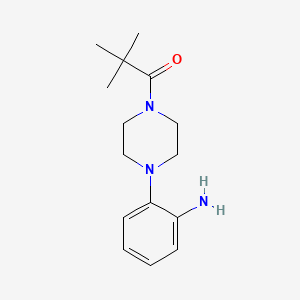 molecular formula C15H23N3O B13531557 1-[4-(2-Aminophenyl)piperazin-1-yl]-2,2-dimethylpropan-1-one 