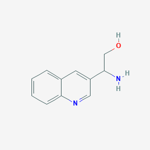 molecular formula C11H12N2O B13531560 2-Amino-2-(quinolin-3-yl)ethan-1-ol 