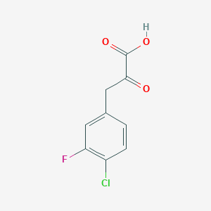 molecular formula C9H6ClFO3 B13531564 3-(4-Chloro-3-fluorophenyl)-2-oxopropanoic acid 