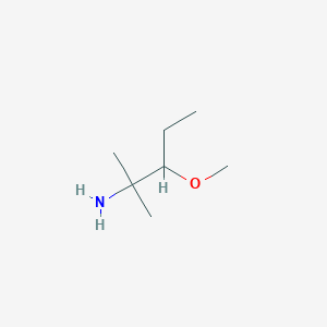 molecular formula C7H17NO B13531588 3-Methoxy-2-methylpentan-2-amine 