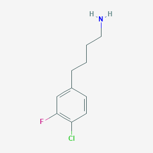 molecular formula C10H13ClFN B13531598 4-(4-Chloro-3-fluorophenyl)butan-1-amine 