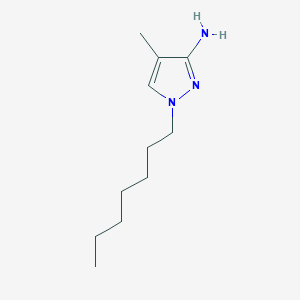 molecular formula C11H21N3 B13531615 1-Heptyl-4-methyl-1h-pyrazol-3-amine 