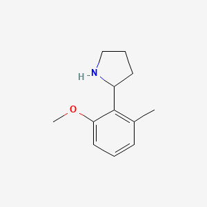 molecular formula C12H17NO B13531629 2-(2-Methoxy-6-methylphenyl)pyrrolidine 