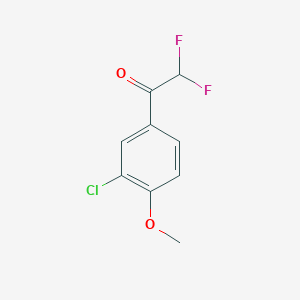 molecular formula C9H7ClF2O2 B13531647 1-(3-Chloro-4-methoxyphenyl)-2,2-difluoroethan-1-one 