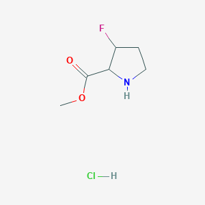 molecular formula C6H11ClFNO2 B13531664 Methyl 3-fluoropyrrolidine-2-carboxylate hydrochloride 