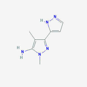 molecular formula C8H11N5 B13531799 1,4-Dimethyl-1h,2'h-[3,3'-bipyrazol]-5-amine 