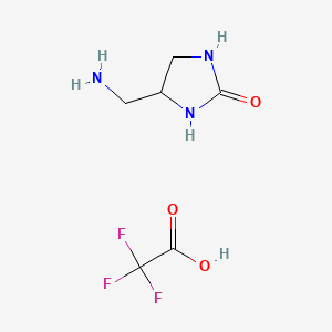 molecular formula C6H10F3N3O3 B13531808 4-(Aminomethyl)imidazolidin-2-one; trifluoroacetic acid 